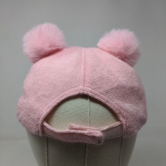 Unbranded Women's Strapback Hat Pink Fleece Fuzzy Pom Poms LOVE Logo - Picture 8 of 11